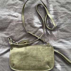 Olive green clutch purse